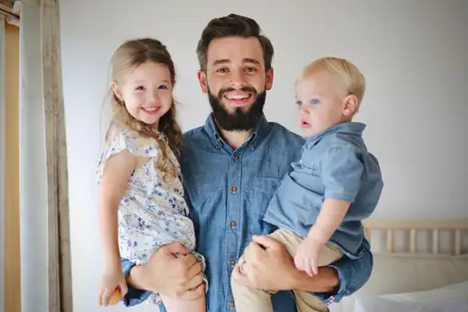 Joe Pliska with his children
